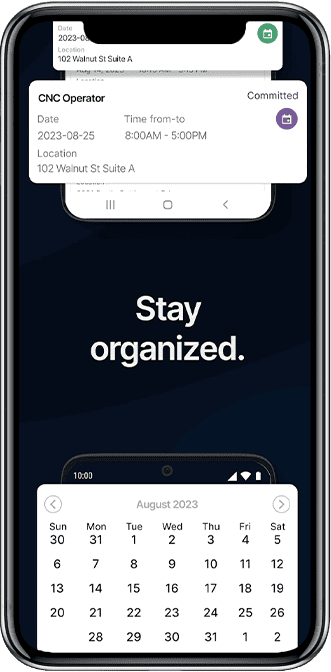 Mobile App Screen Front Stay Organized